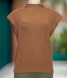 Fashion Women's Knit Sweater Sleeveless Brown Size L - Picture 1 of 7