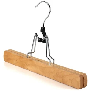 The Hanger Store™ Wooden Clamp Coat Hangers with Felt Grip. For trousers, skirts - Picture 1 of 6