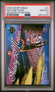 Panini Court Kings 2020 2021 Artistry in Motion #21 Dwyane Wade PSA 10 Gem Pop 1 - Imagen 1 de 2