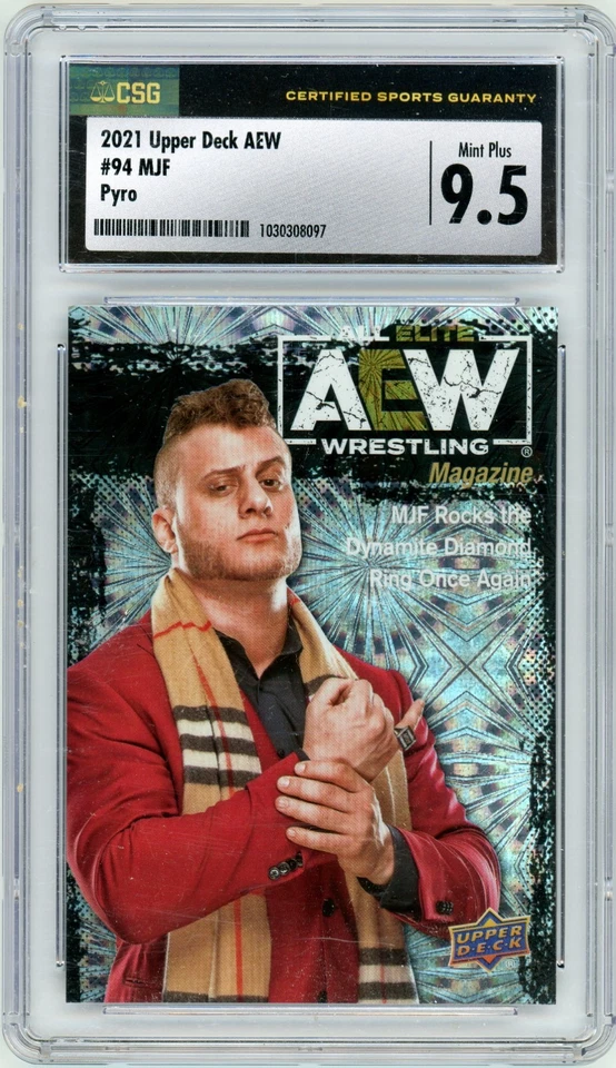 2021 Upper Deck UD AEW Wrestling First Edition MJF #94 Magazine Pyro CSG 9.5 - Image 1 of 1
