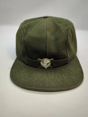 Gorra Flex-O-Band 7 1/8 verde oscuro lana salvia caza orejeras invierno vintage Foto 1 de 4