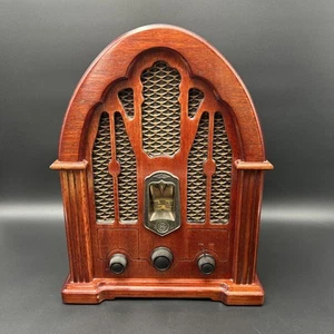 7-4100JA General Electric Wood Cathedral 1932 Replica AM/FM Radio Vintage Works - Picture 1 of 6