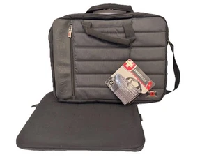 SwissGear Anthem Computer Slimcase 17” Laptop Bag Bonus Targus Insert Black 16” - Afbeelding 1 van 8