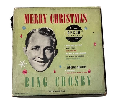 Bing Crosby Merry Christmas Vinyl 4X 45 RPM 7" Vinyl Records Box Set Foto 1 de 4