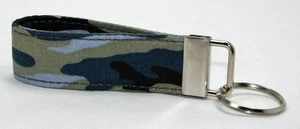 Blau Camouflage Camouflage Schlüsselanhänger Ring Anhänger Handarbeit Custom Designer - Bild 1 von 1