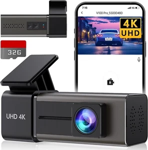 2025 Dash Cam 4K WiFi Front Dash Camera for Cars,Night Vision,32G Card - Picture 1 of 7