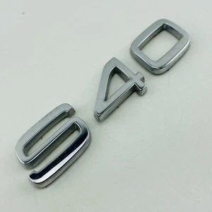 2005-2011 Volvo S40 Emblem Letters Logo Symbol Badge Trunk Rear Chrome OEM D21 - Picture 1 of 7