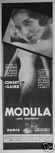 PUBLICITÉ 1932 MODULA UN CORPS BIEN MOULÉ DANS LE CORSET GAINE - ADVERTISING - Picture 1 of 1