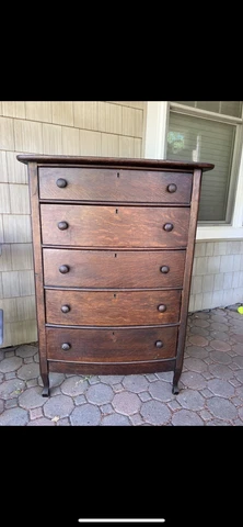Late 1800s Oak Dovetail Dresser Drawers Cover