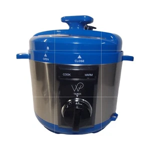 NEW Wolfgang Puck 5-qt Pressure Cooker. Stainless Steel BLUE New in Box - Picture 1 of 5