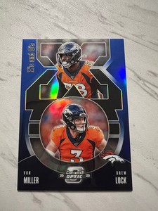 2020 CONTENDERS OPTIC BLUE PRIZM X's and O's VON MILLER DREW LOCK #’d /99