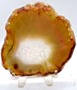 Polierter natürlicher Achat Kristall Geode Achat Platte Scheibe - 4,2 Unzen - Bild 1 von 4