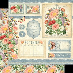 CLEARANCE! Graphic45 FLOWER MARKET -SEPTEMBER 12x12 Paper 2 FOR 99! - Picture 1 of 1