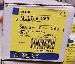 MG24456, Circuit Breaker, Square-D, Multi 9 C60, 50A, 2P - Picture 1 of 4