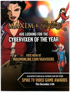 2004 Spike TV Video Game Awards Print Ad, Maxim Cybervixen of the Year Vote Fav - Picture 1 of 1