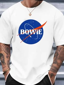 Camiseta Bowie Tribute NASA, camiseta divertida americana con logotipo de fusión logotipo de la NASA, David Bowie - Imagen 1 de 6