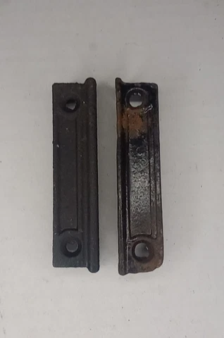 PAIR of 2 7/8 inch Cast Iron Door Rim Lock Keeper Catch Strike Plates #330 Cover