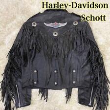 Schott × HarleyDavidson Leather Double Riders Fringe Black Size 40