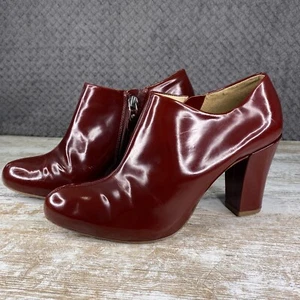 Clarks Lion Cub4 Oxblood red Heeled boot Leather Women UK 5 EU 38 Ladies Shoes - Picture 1 of 22