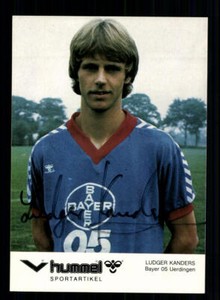 Ludger Kanders autograph card Bayer Uerdingen 1980-81 original signed