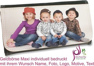 Geldbörse Maxi Brieftasche individuell bedruckt Wunsch Namen Foto Motiv Text Neu