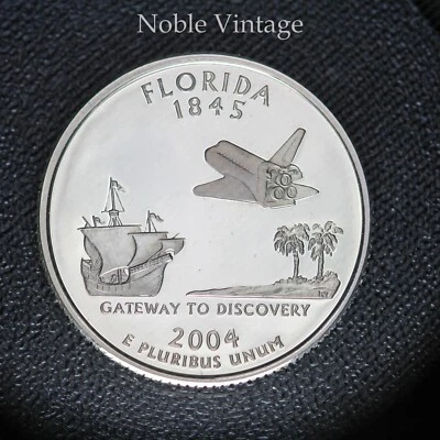 2004 S Silver Proof Florida State Quarter - 90% Silver  - From a Proof set - Image 1 of 2