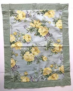 NEW Laura Ashley Lifestyles STANDARD Pillow Sham 20x26 Green Blue Stripe Floral - Picture 1 of 3
