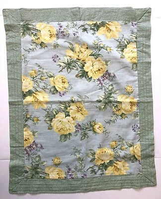 NOVO Laura Ashley Estilo de Vida PADRÃO Travesseiro Sham 20x26 Verde Listra Azul Floral - Imagem 1 de 3