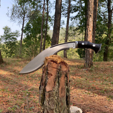 13 Inch Handmade Carbon Steal Kukri, Rose Wood Handle with Leather Sheath