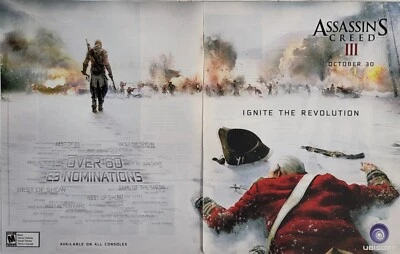 Assassin's Creed III Xbox 360 Playstation Print Ad Artwork Poster Wall Art Retro - Image 1 of 2