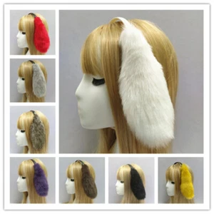 Dog Rabbit Ears Headband Cute Anime Plush Furry for Halloween Cosplay Party NEW - Picture 1 of 26