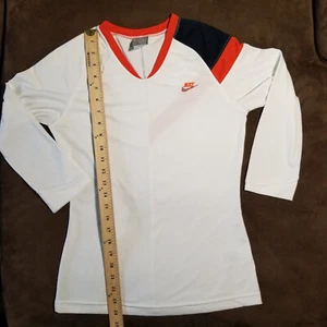 VTG 80'S NIKE LONG SLEEVE ATHLETIC SHIRT ASYMETRIC MADE IN USA BOYS MEDIUM 8-10 - Picture 1 of 17