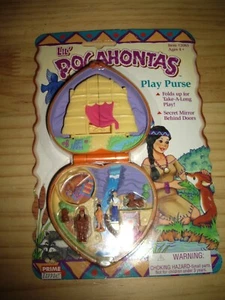T9 NEW Vintage Prime Time Lil' Pocahontas Play Purse Set Polly Pocket SZ Figure - Picture 1 of 4