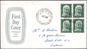 Territorio Antártico Australiano 1966 5d Mawson APO bloque de 4 cubiertas direccionadas, GC - Imagen 1 de 1
