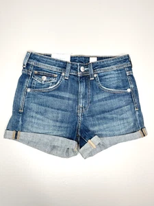 NWT H&M Size 4 "Regular Waist Shorts" Dark Wash - Brads on Back Pockets - Picture 1 of 11