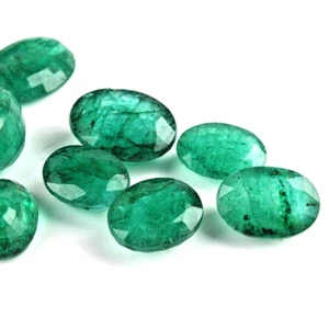 Natural Oval Cut Green Emerald Lot 150 Ct./15 Pieces Loose Gemstones For Jewelry - Picture 1 of 6