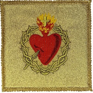 Golden Chalice Pall, brocade, liturgical embroidery - Zdjęcie 1 z 2