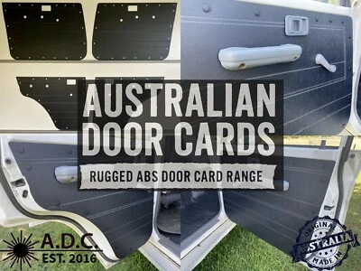 Black ABS Waterproof Door Cards Fits Toyota Landcruiser 76 Wag 79 DC Manual x4 - Image 1 of 4