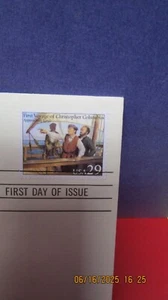 FIRST VOYAGE OF COLUMBUS 1992 FIRST DAY OF ISSUE WITH GOLD STAMP NEVER DISPLAYED - Picture 1 of 3
