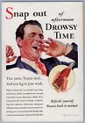 Coca-Cola 1933 Man Yawning Refresh Print Ad