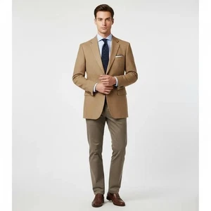 Lauren Ralph Lauren hellbraun Wildlederimitat Anzug Jacke Sport Mantel Blazer Herren Größe 40R - Bild 1 von 14