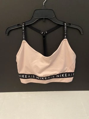 Nike Air Sports бюстгальтер XL розовый персиковый черный воздуха логотип спортивная спина Dri-FIT - Изображение 1 из 4