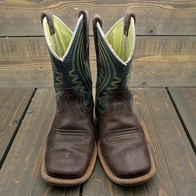 Children's Ariat Brown Square-toe Western Decorative Stitching Cowboy Boots - Image 1 of 4