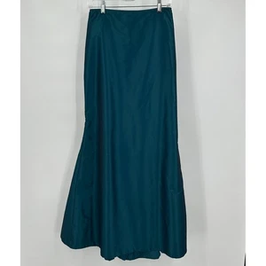 Carmen Marc Valvo Collection Whimsigoth Maxi Skirt Size 2 Teal Column Trumpet - Picture 1 of 8
