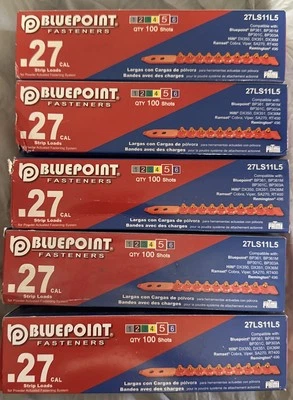 5 boxes-Blue Point Fasteners Load RED .27 Cal Long Strip 27LS11L5/27ES11L5