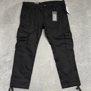 Jordan Craig Cargo Pants Mens 42x32 Black Slim Fit Stretch Black Denim Casual - Picture 1 of 11