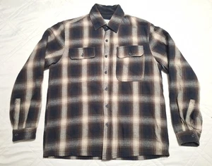 Boston Traders Flannel Shirt Jacket Men's Size MEDIUM Plaid Fleece Lined Pockets - Picture 1 of 10