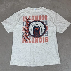 Camisa De Colección Años 90 Illinois Fighting Illini NCCA Para Hombres XL Blanca Usada - Imagen 1 de 5