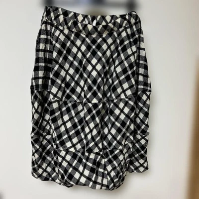 Pantalones Sarouel de Lana a Cuadros Comme des Garçons, Negro/Blanco, XS Usados Foto 1 de 4