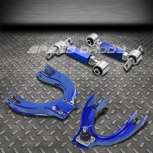 KITS/BRAZOS DE SUSPENSIÓN DE CONTROL DE CAMBER DELANTERO + TRASERO AZUL PARA 88-91 CIVIC/CRX ED/EEE - Imagen 1 de 3